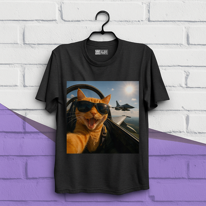 Cat Selfie Jet Airplane T-Shirt