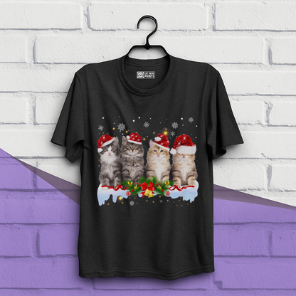 Cat Christmas Light Santa T-Shirt