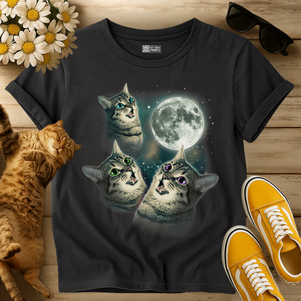 Three Cat Moon 3 Wolfs T-Shirt