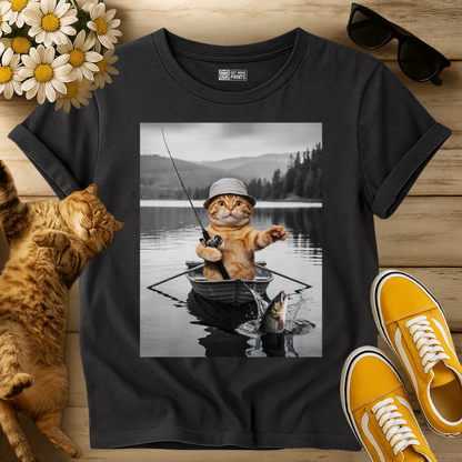 Cat Selfie Boat Fishing T-Shirt