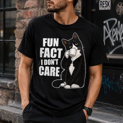 Fun Fact I Don't Care Cat T-Shirt