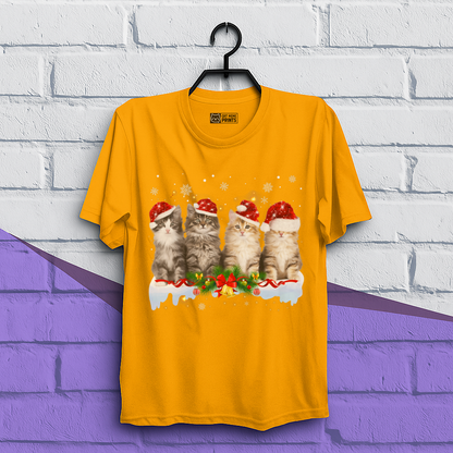 Cat Christmas Light Santa T-Shirt