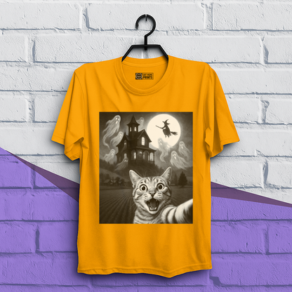 Cat Selfie With Scary House T-Shirt