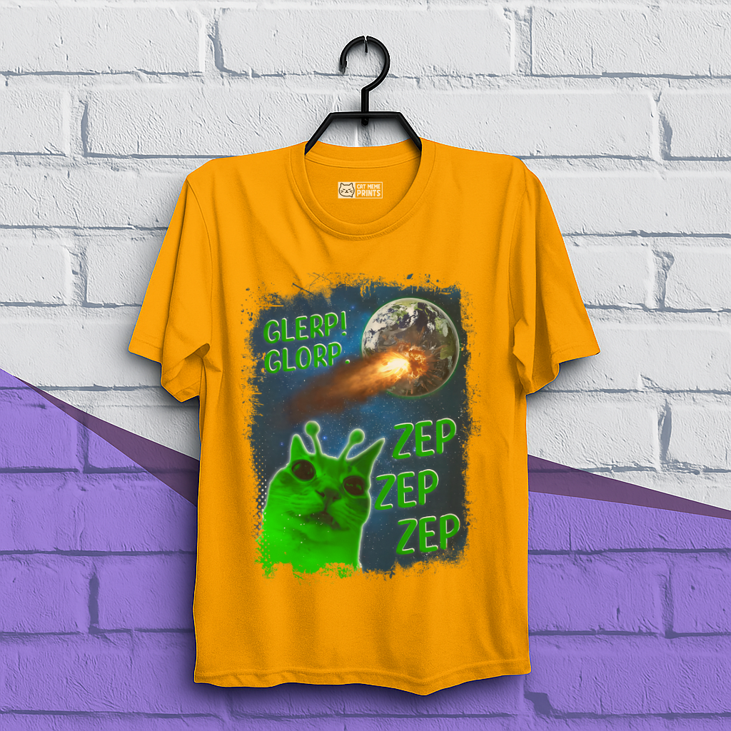 Glerp Glorp Zep Alien Cat T-Shirt