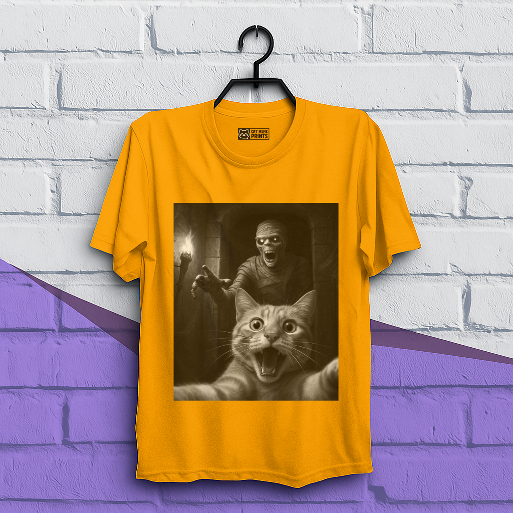 Cat Selfie with a Mummy T-Shirt