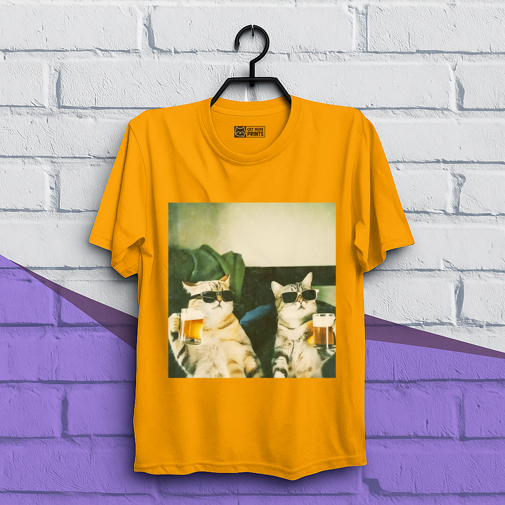 Chill And Cool Cats Drinking T-Shirt
