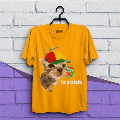 Cat With Lollipop lalala Cat Meme T-Shirt