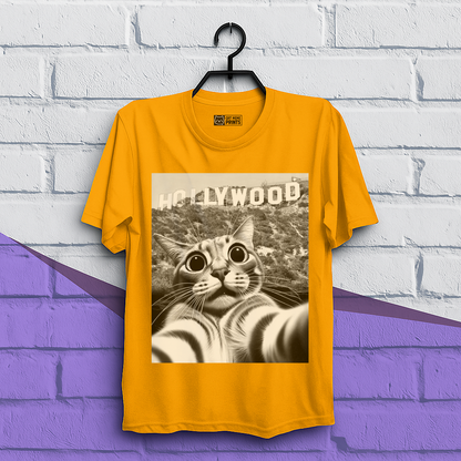 Cat taking Selfie With Hollywood Sign T-Shirt