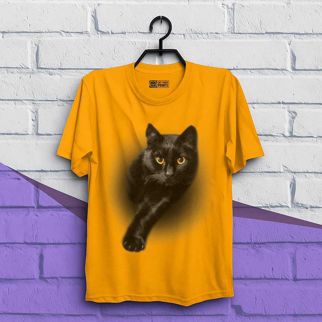 Black Cat Yellow Eyes T-Shirt