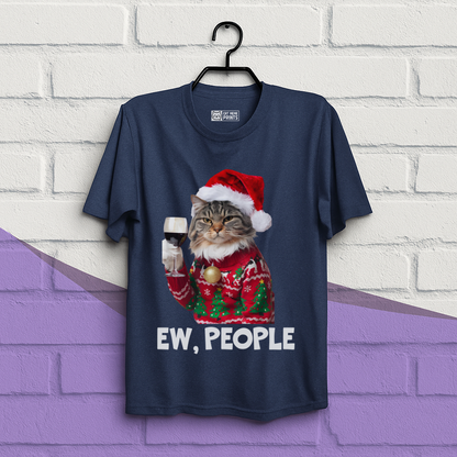 Ew People Cat Meme Christmas T-Shirt