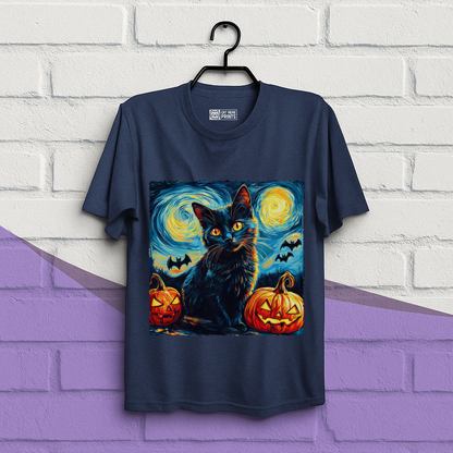 Black Cat Pumpkins Halloween T-Shirt