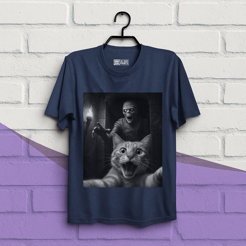 Cat Selfie with a Mummy T-Shirt