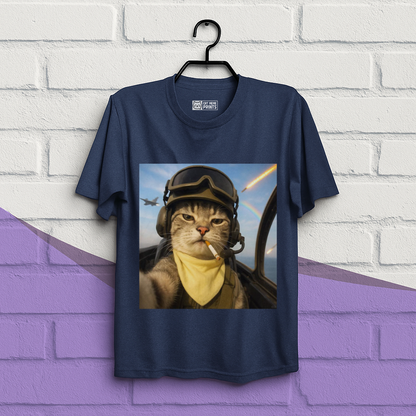 Pilot Cat Selfie Meme T-Shirt