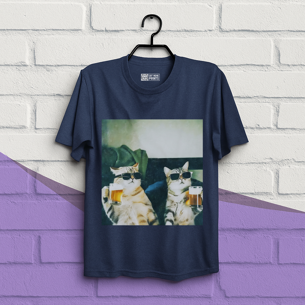 Chill And Cool Cats Drinking T-Shirt