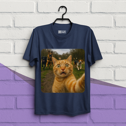 Cat Selfie With Dogs Cat Meme T-Shirt