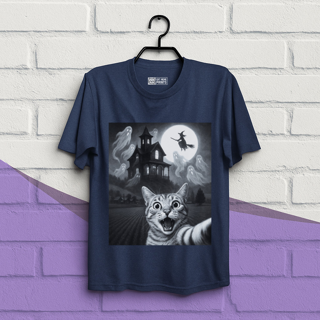 Cat Selfie with Skeleton T-Shirt