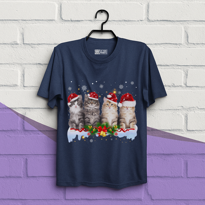 Cat Christmas Light Santa T-Shirt