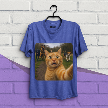 Cat Selfie With Dogs Cat Meme T-Shirt