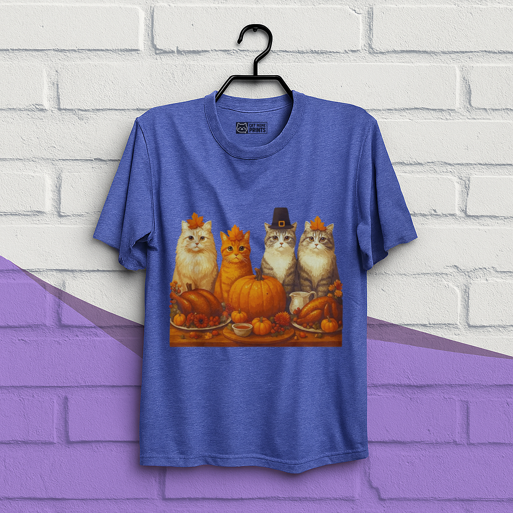 Cats Dinner Feast Fall Thanksgiving T-Shirt