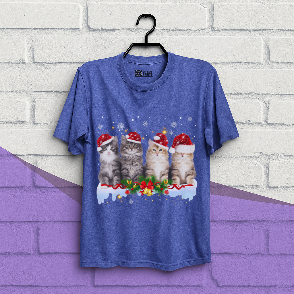 Cat Christmas Light Santa T-Shirt