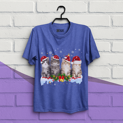 Cat Christmas Light Santa T-Shirt