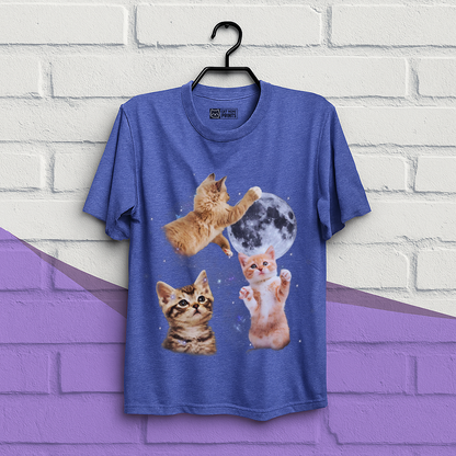 Three Cats Howling Moon T-Shirt