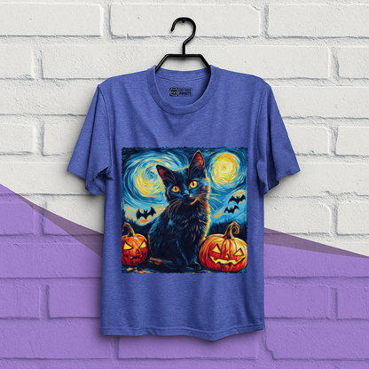 Black Cat Pumpkins Halloween T-Shirt