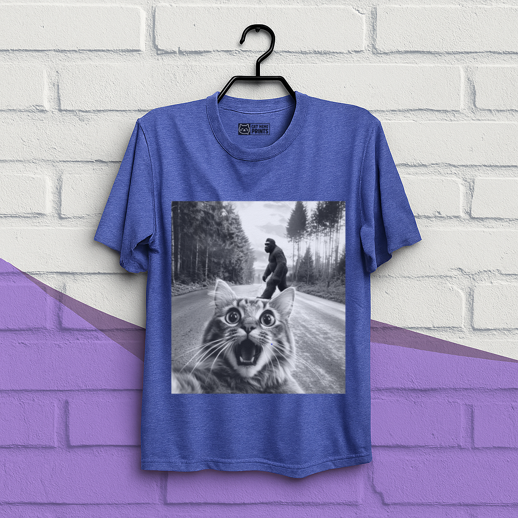 Cat Selfie With Bigfoot T-Shirt