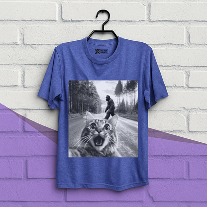 Cat Selfie With Bigfoot T-Shirt
