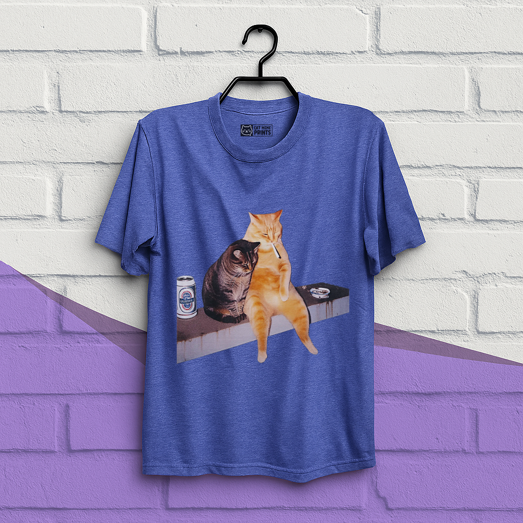 Cat Smoking & Drinking T-Shirt