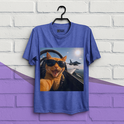 Cat Selfie Jet Airplane T-Shirt