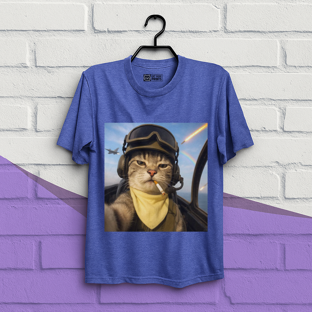 Pilot Cat Selfie Meme T-Shirt