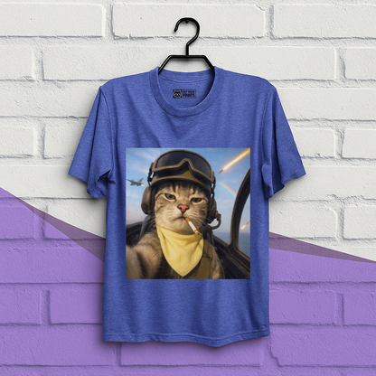 Pilot Cat Selfie Meme T-Shirt