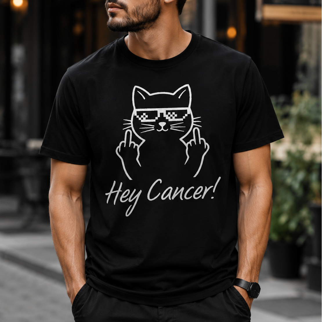 Hey Cancer Fuck Cancer Cat T-Shirt