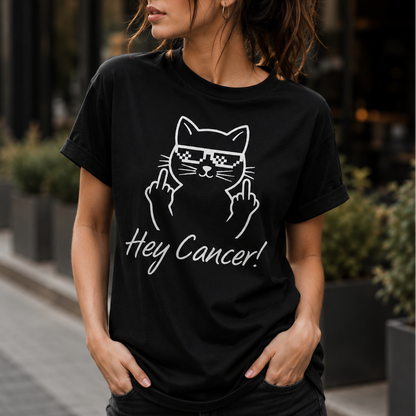 Hey Cancer Fuck Cancer Cat T-Shirt