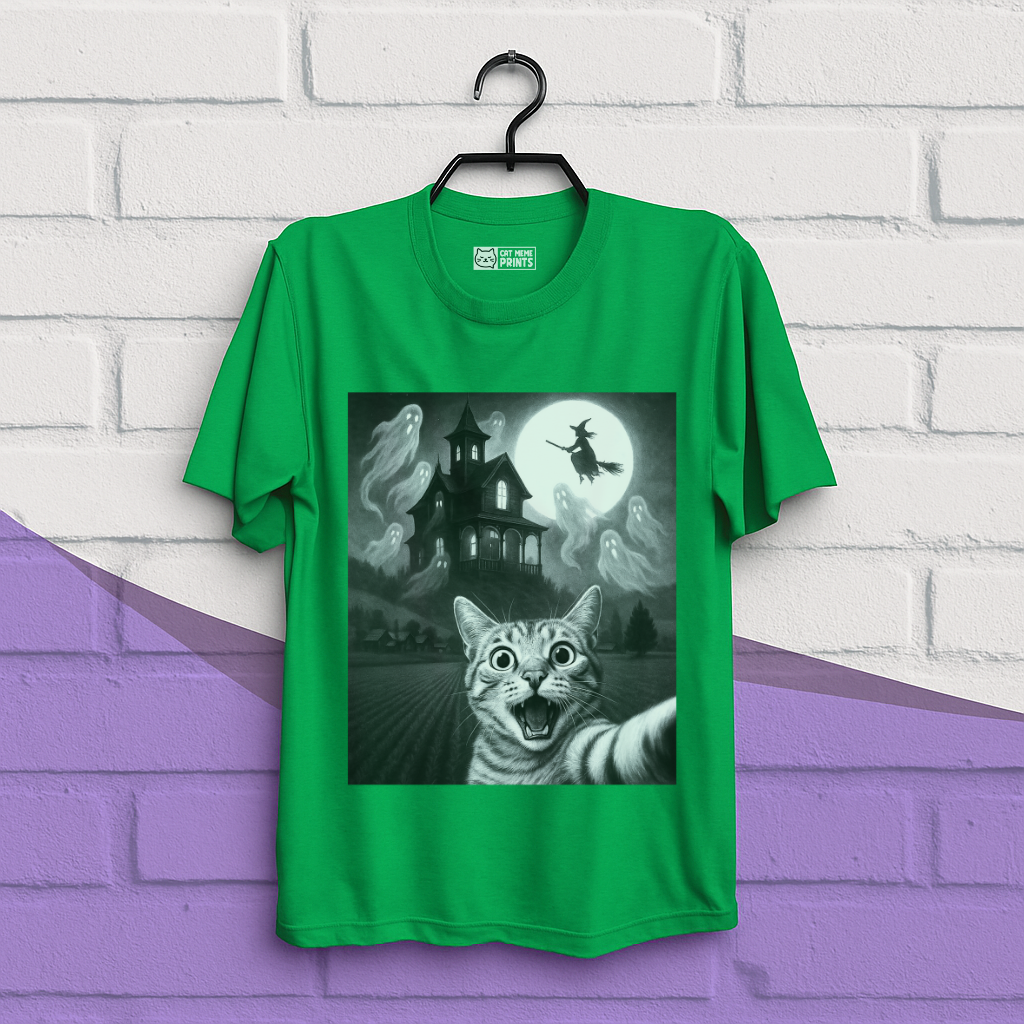 Cat Selfie with Skeleton T-Shirt