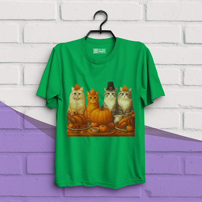 Cats Dinner Feast Fall Thanksgiving T-Shirt