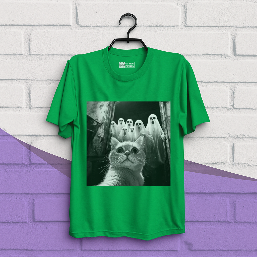 Cat Selfie With Ghosts T-Shirt