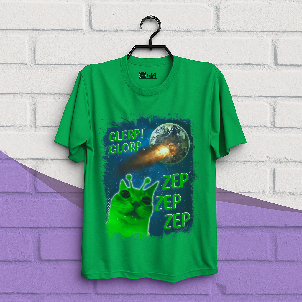 Glerp Glorp Zep Alien Cat T-Shirt