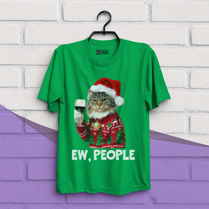 Ew People Cat Meme Christmas T-Shirt