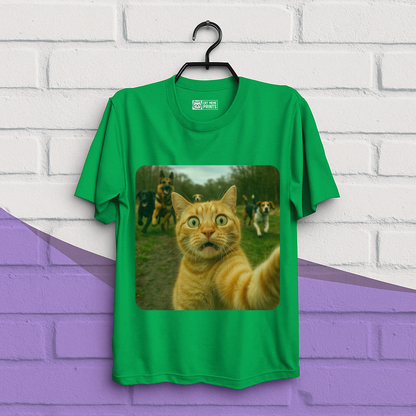 Cat Selfie With Dogs Cat Meme T-Shirt