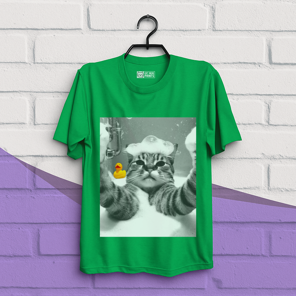 Cat Selfie in Bathtub T-Shirt