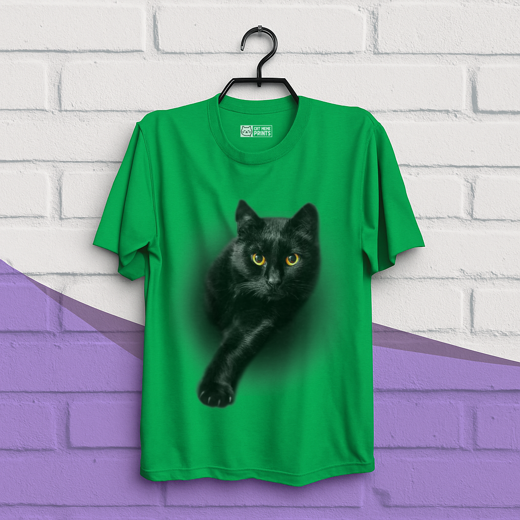Black Cat Yellow Eyes T-Shirt