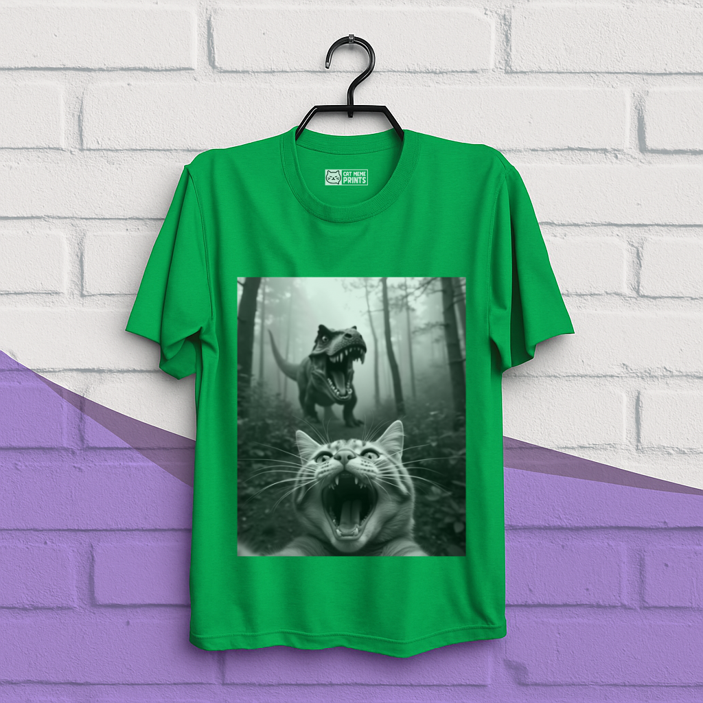 Cat Selfie With T-rex T-Shirt
