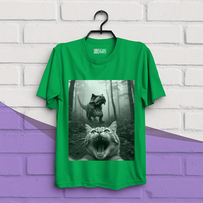 Cat Selfie With T-rex T-Shirt