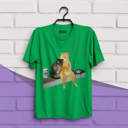 Cat Smoking & Drinking T-Shirt