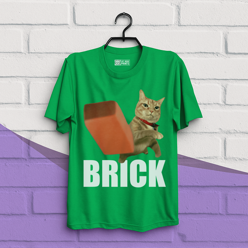 Cat Throwing Brick T-Shirt