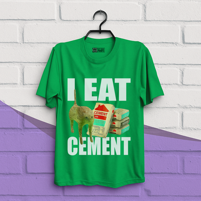 I Eat Cement Meme Cat T-Shirt