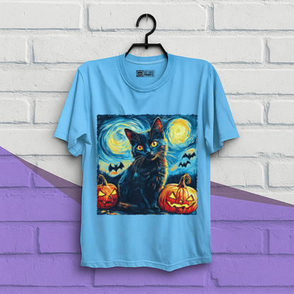 Black Cat Pumpkins Halloween T-Shirt