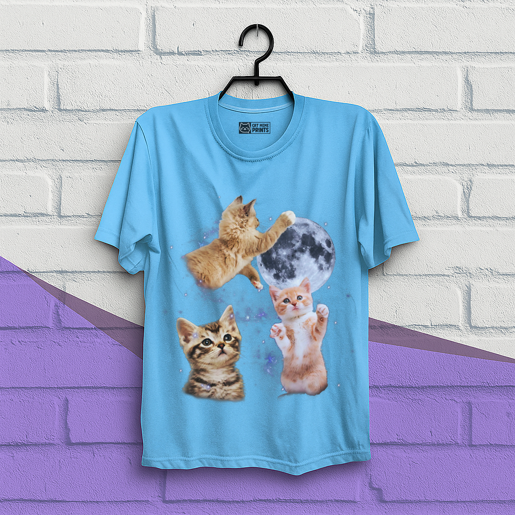 Three Cats Howling Moon T-Shirt